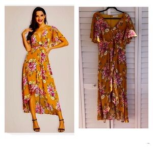 Azalosie Dress Maxi Floral Print Sz M